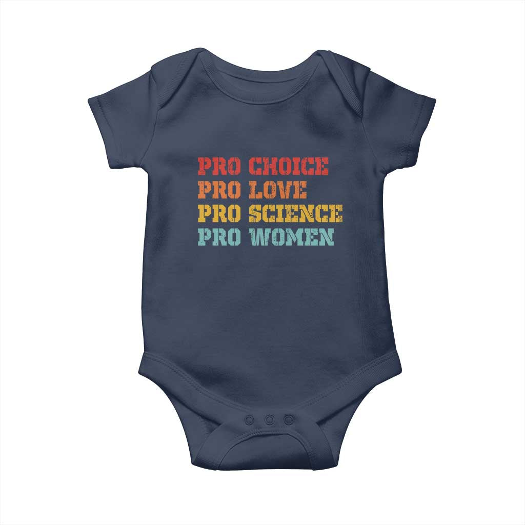 Pro Choice Pro Love Pro Science Pro Women Baby Onesie Retro Equal Rights - Wonder Print Shop