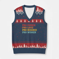 Pro Choice Pro Love Pro Science Pro Women V-Neck Knit Sweater Vest Retro Equal Rights - Wonder Print Shop