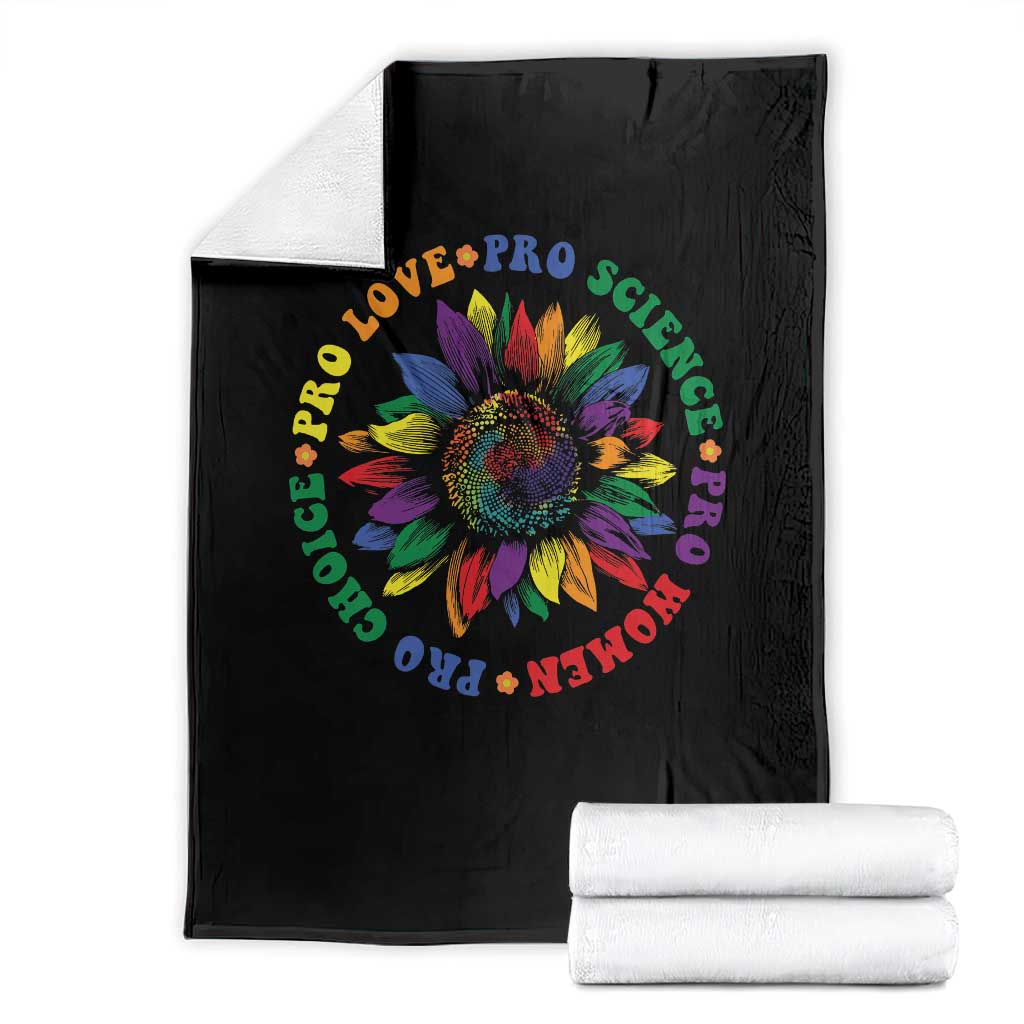 Pro Choice Women Rights Throw Blanket Equal Rights Multicolored Flowers - Wonder Print Shop