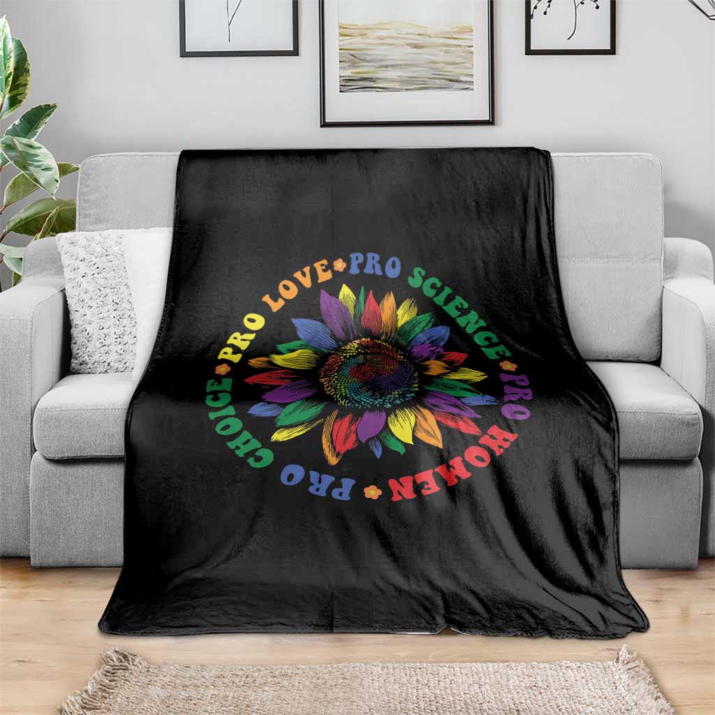 Pro Choice Women Rights Throw Blanket Equal Rights Multicolored Flowers - Wonder Print Shop