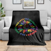 Pro Choice Women Rights Throw Blanket Equal Rights Multicolored Flowers - Wonder Print Shop