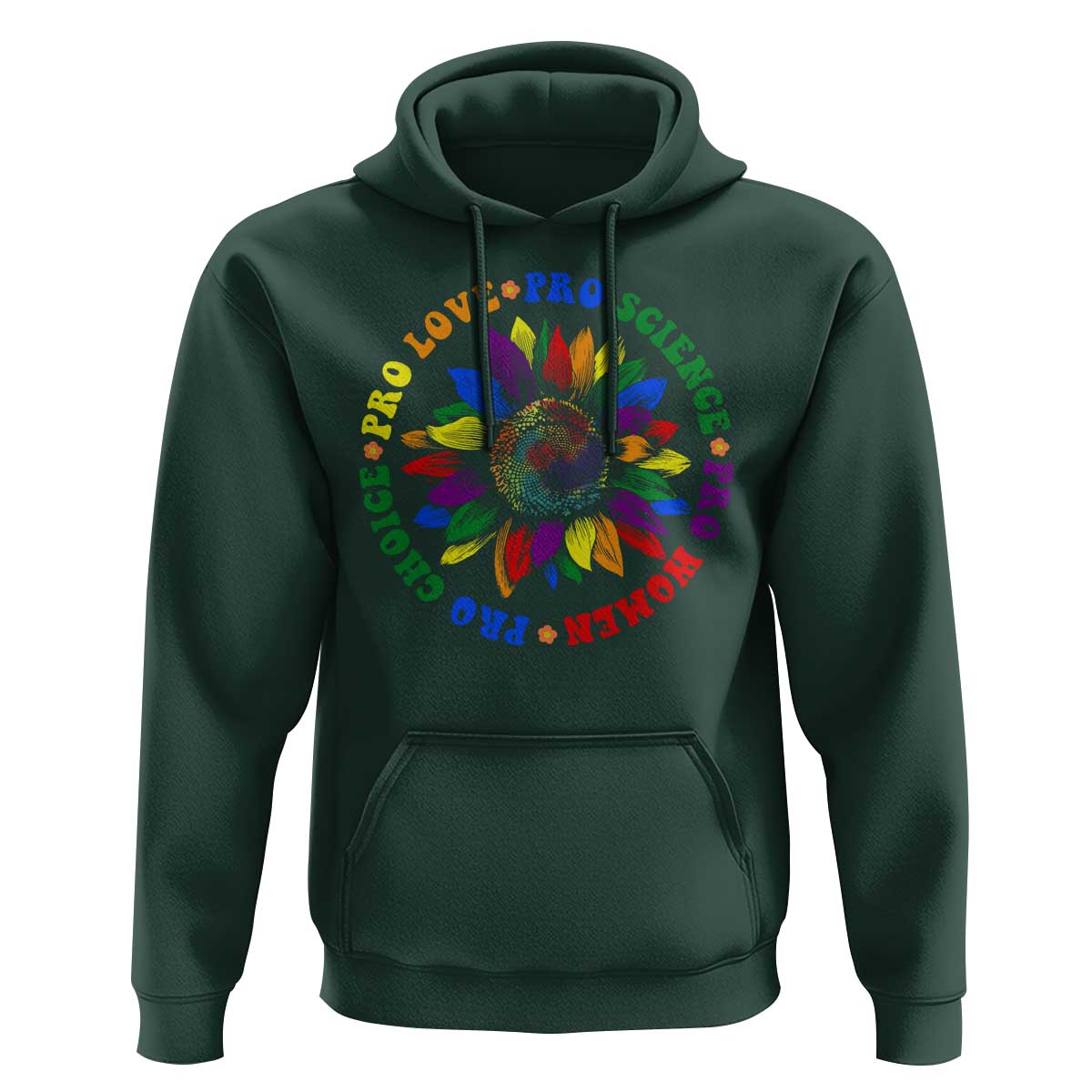 Pro Choice Women Rights Hoodie Equal Rights Multicolored Flowers - Wonder Print Shop
