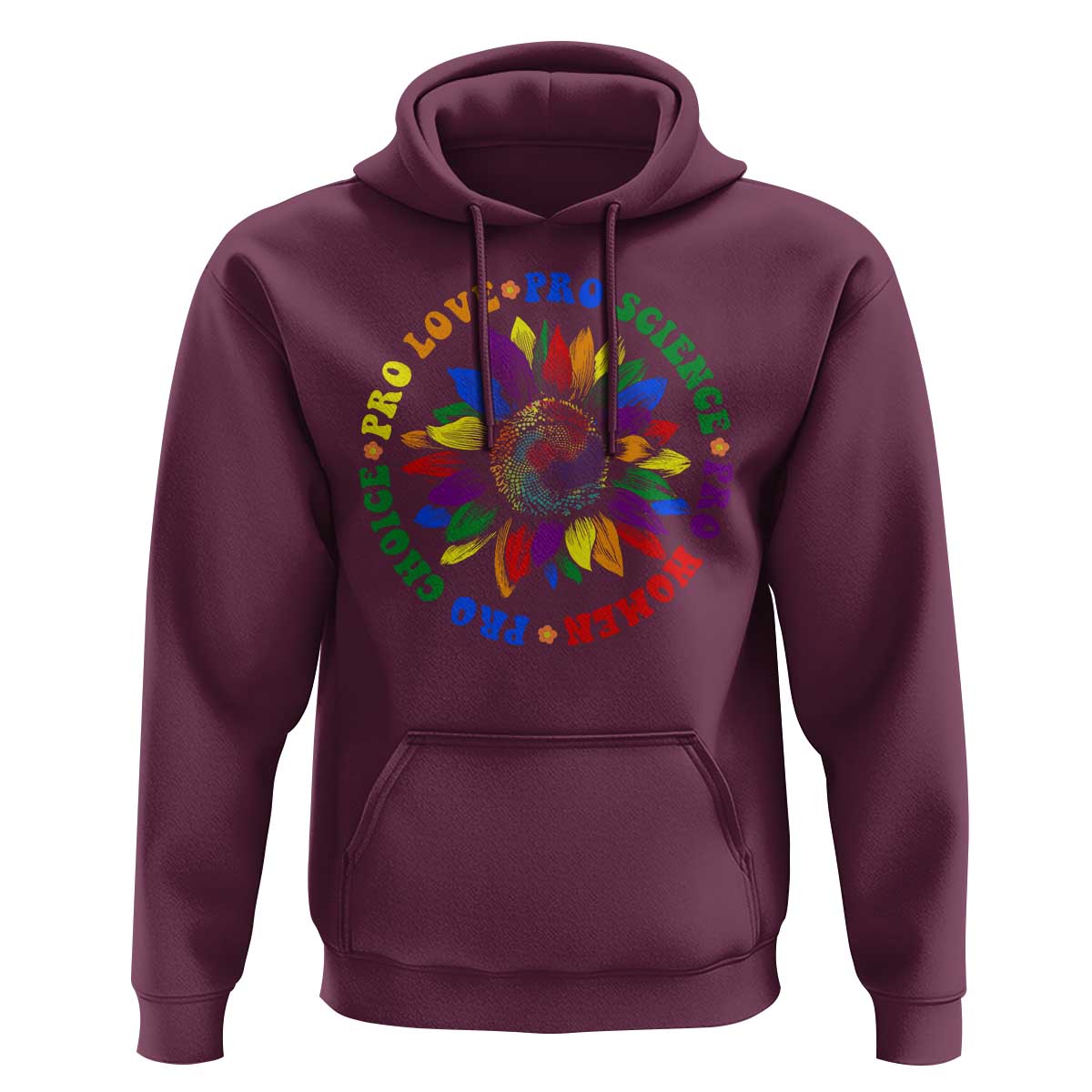 Pro Choice Women Rights Hoodie Equal Rights Multicolored Flowers - Wonder Print Shop