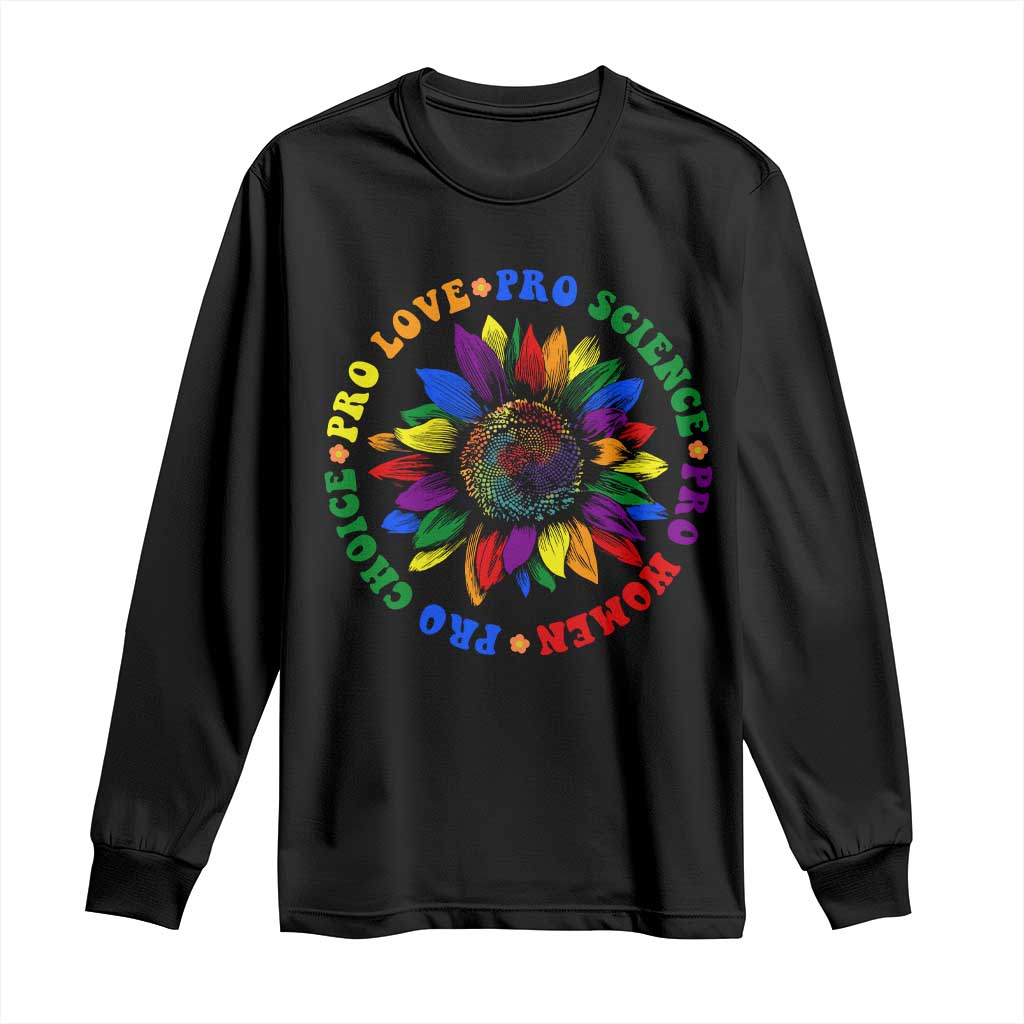 Pro Choice Women Rights Long Sleeve Shirt Equal Rights Multicolored Flowers - Wonder Print Shop