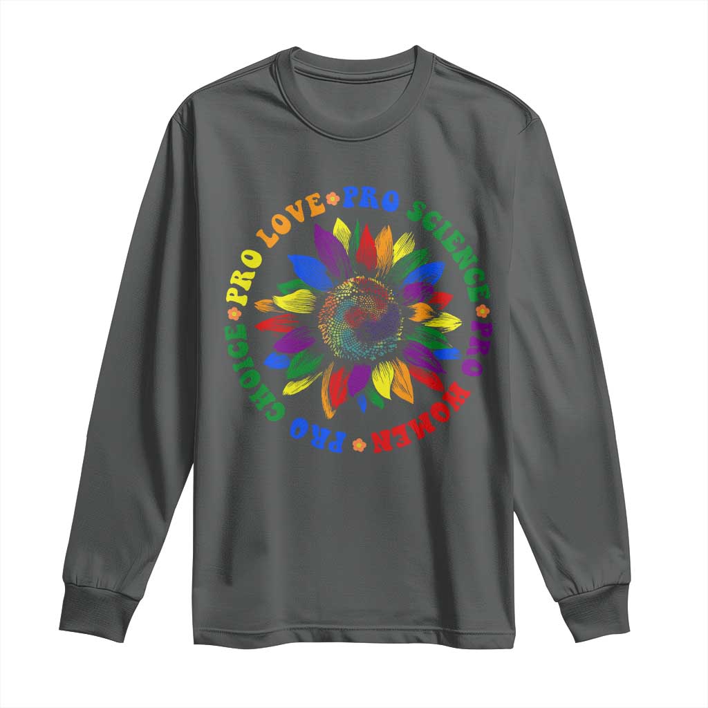 Pro Choice Women Rights Long Sleeve Shirt Equal Rights Multicolored Flowers - Wonder Print Shop