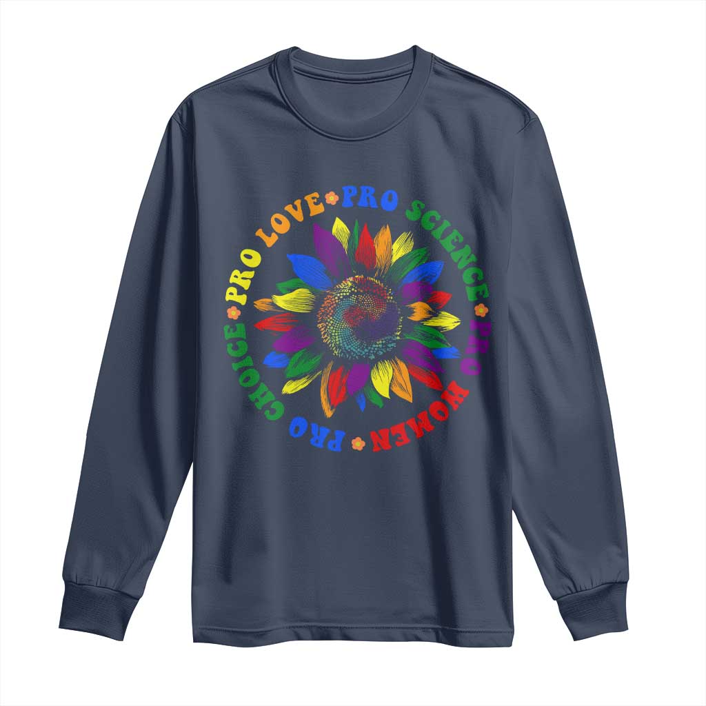 Pro Choice Women Rights Long Sleeve Shirt Equal Rights Multicolored Flowers - Wonder Print Shop
