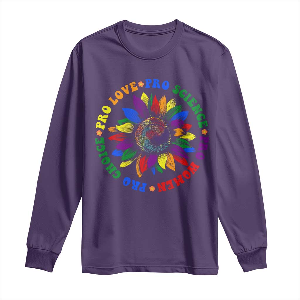 Pro Choice Women Rights Long Sleeve Shirt Equal Rights Multicolored Flowers - Wonder Print Shop