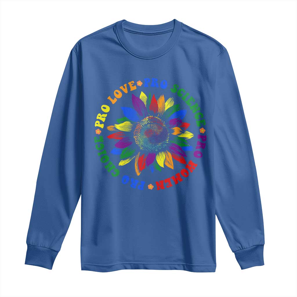 Pro Choice Women Rights Long Sleeve Shirt Equal Rights Multicolored Flowers - Wonder Print Shop