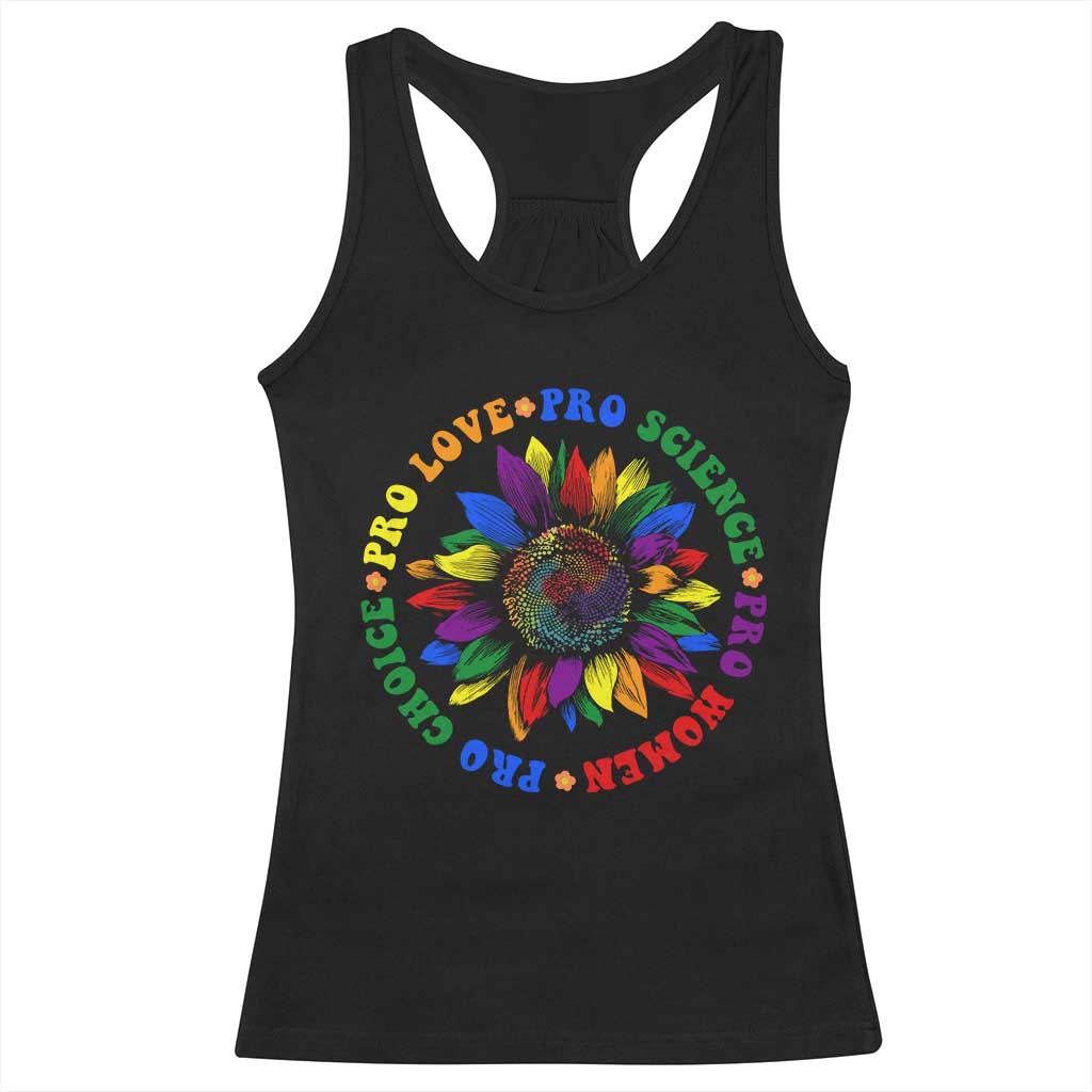 Pro Choice Women Rights Racerback Tank Top Equal Rights Multicolored Flowers - Wonder Print Shop