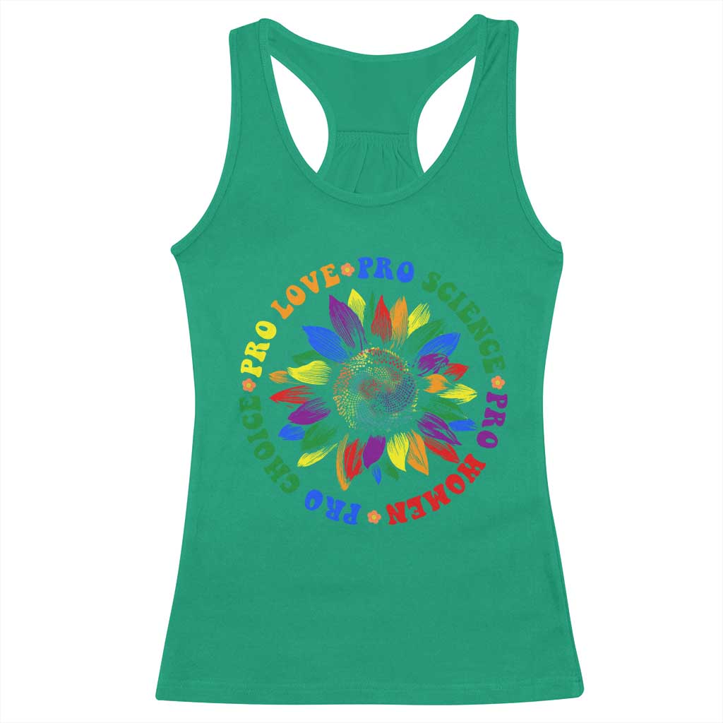 Pro Choice Women Rights Racerback Tank Top Equal Rights Multicolored Flowers - Wonder Print Shop