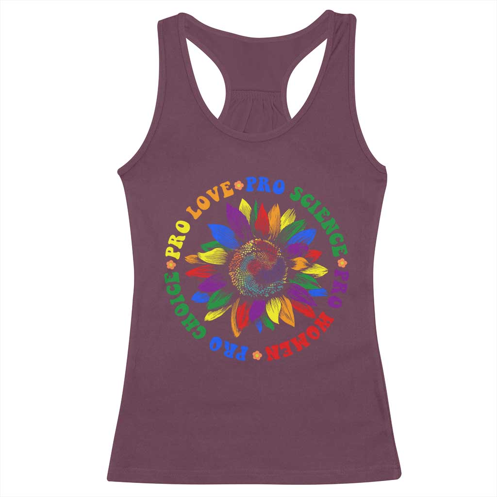 Pro Choice Women Rights Racerback Tank Top Equal Rights Multicolored Flowers - Wonder Print Shop