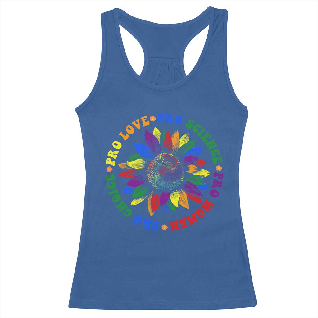 Pro Choice Women Rights Racerback Tank Top Equal Rights Multicolored Flowers - Wonder Print Shop