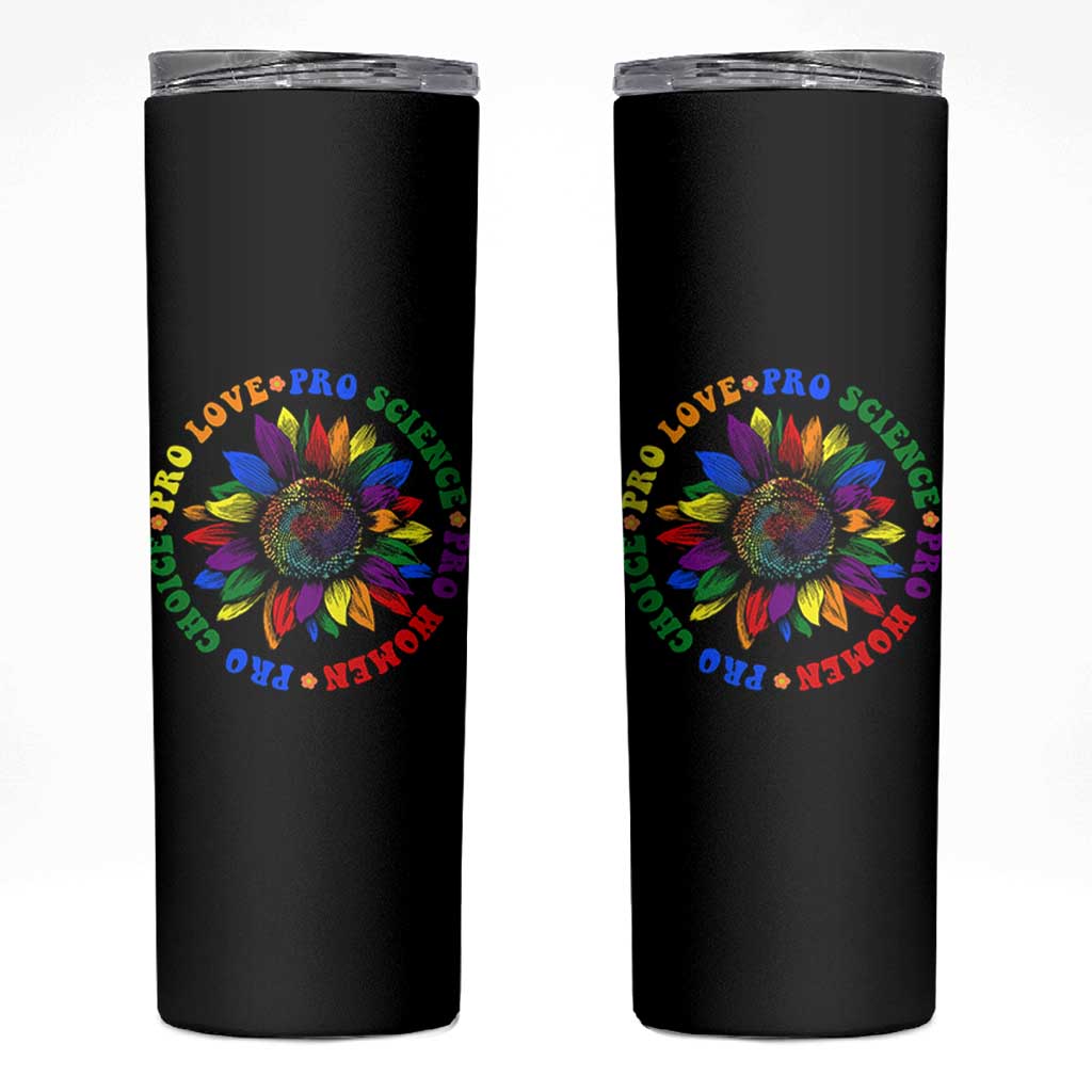 Pro Choice Women Rights Skinny Tumbler Equal Rights Multicolored Flowers - Wonder Print Shop
