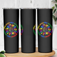 Pro Choice Women Rights Skinny Tumbler Equal Rights Multicolored Flowers - Wonder Print Shop