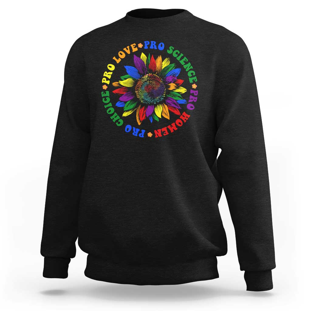 Pro Choice Women Rights Sweatshirt Equal Rights Multicolored Flowers - Wonder Print Shop