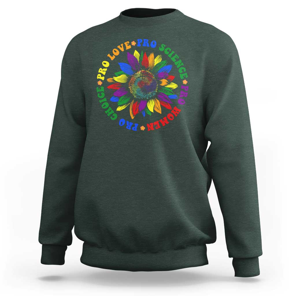 Pro Choice Women Rights Sweatshirt Equal Rights Multicolored Flowers - Wonder Print Shop