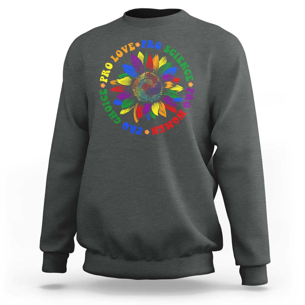 Pro Choice Women Rights Sweatshirt Equal Rights Multicolored Flowers - Wonder Print Shop