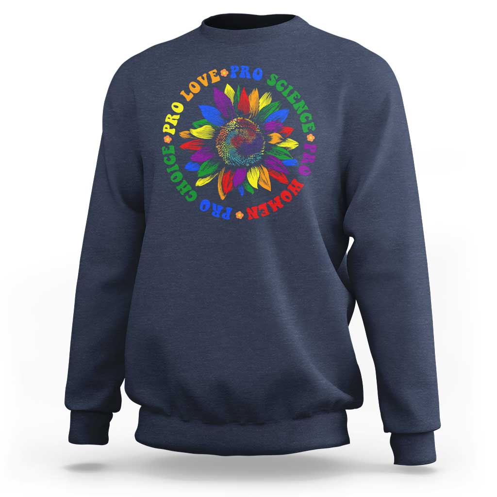 Pro Choice Women Rights Sweatshirt Equal Rights Multicolored Flowers - Wonder Print Shop