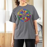 Pro Choice Women Rights T Shirt For Women Equal Rights Multicolored Flowers - Wonder Print Shop