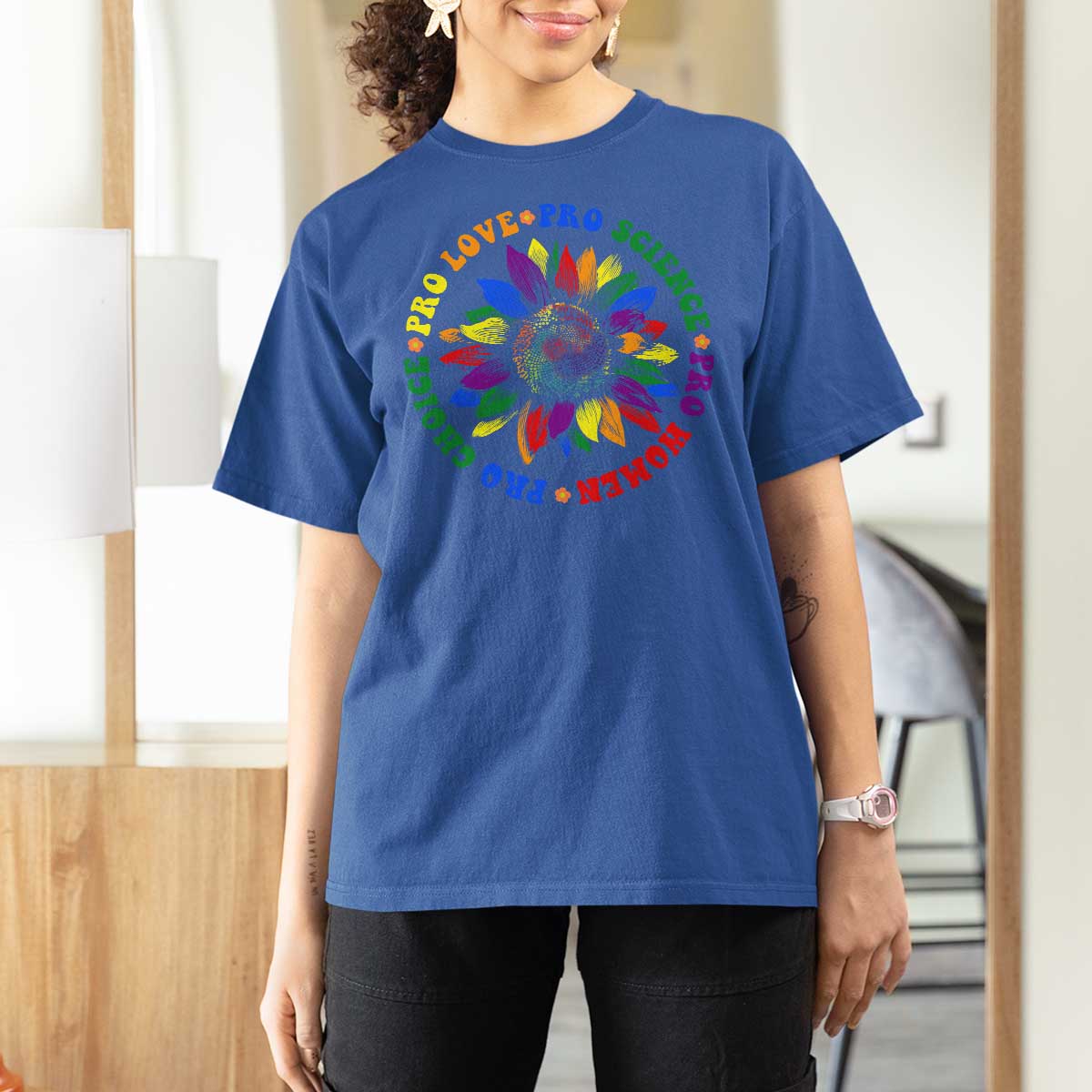 Pro Choice Women Rights T Shirt For Women Equal Rights Multicolored Flowers - Wonder Print Shop
