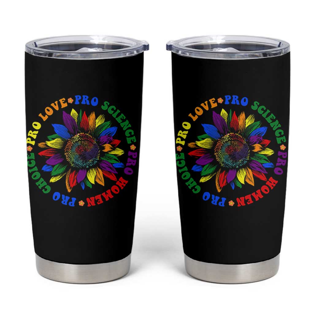Pro Choice Women Rights Tumbler Cup Equal Rights Multicolored Flowers - Wonder Print Shop