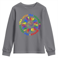 Pro Choice Women Rights Youth Sweatshirt Equal Rights Multicolored Flowers - Wonder Print Shop