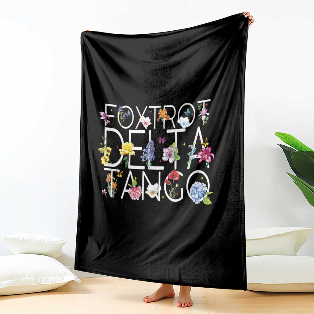 Subtle FDT Floral Throw Blanket Foxtrot Delta Tango Flower Resist