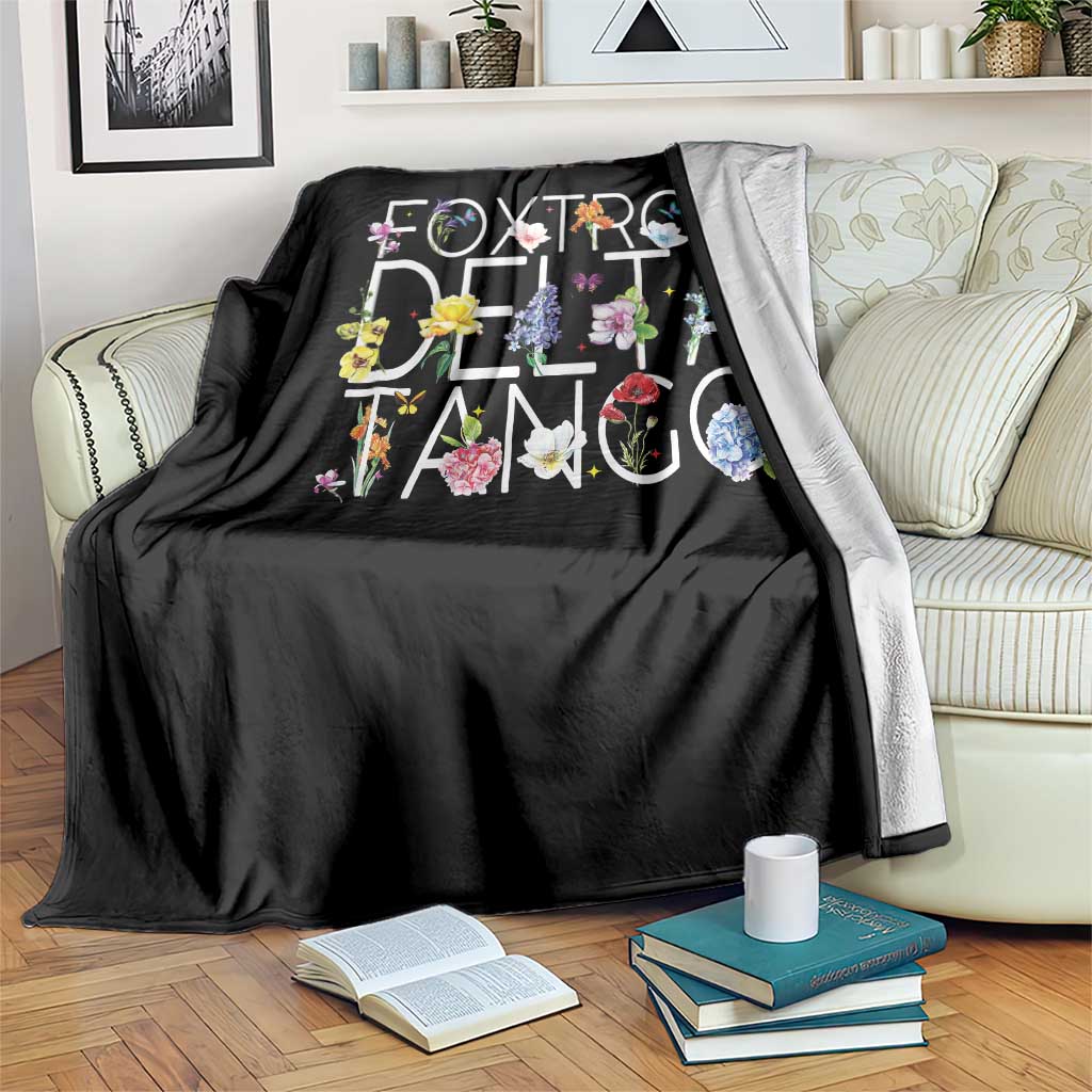 Subtle FDT Floral Throw Blanket Foxtrot Delta Tango Flower Resist