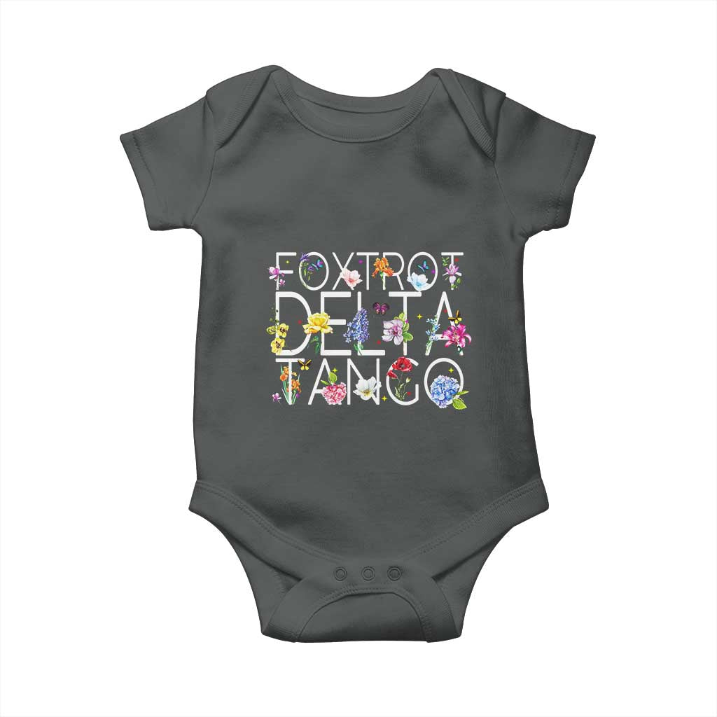 Subtle FDT Floral Baby Onesie Foxtrot Delta Tango Flower Resist