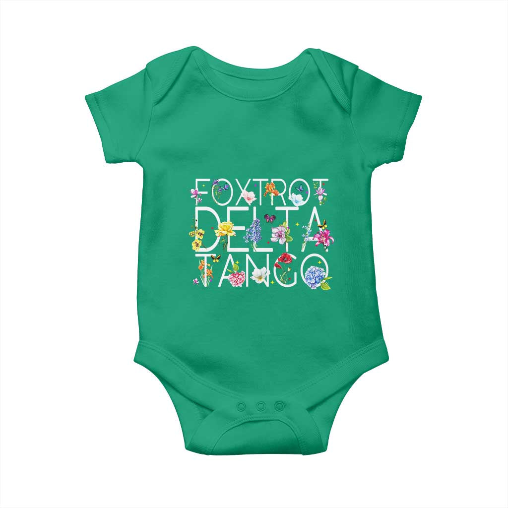 Subtle FDT Floral Baby Onesie Foxtrot Delta Tango Flower Resist