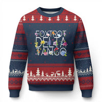 Subtle FDT Floral Ugly Christmas Sweater Foxtrot Delta Tango Flower Resist