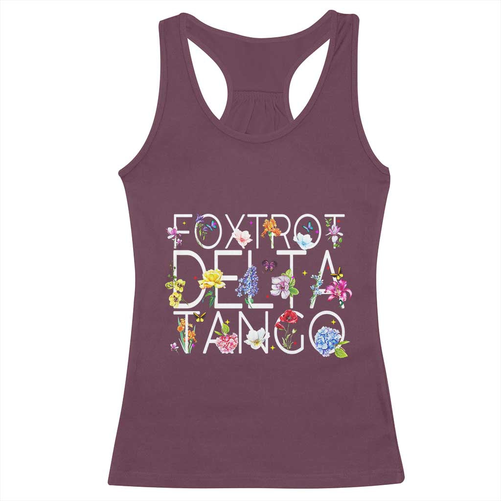 Subtle FDT Floral Racerback Tank Top Foxtrot Delta Tango Flower Resist