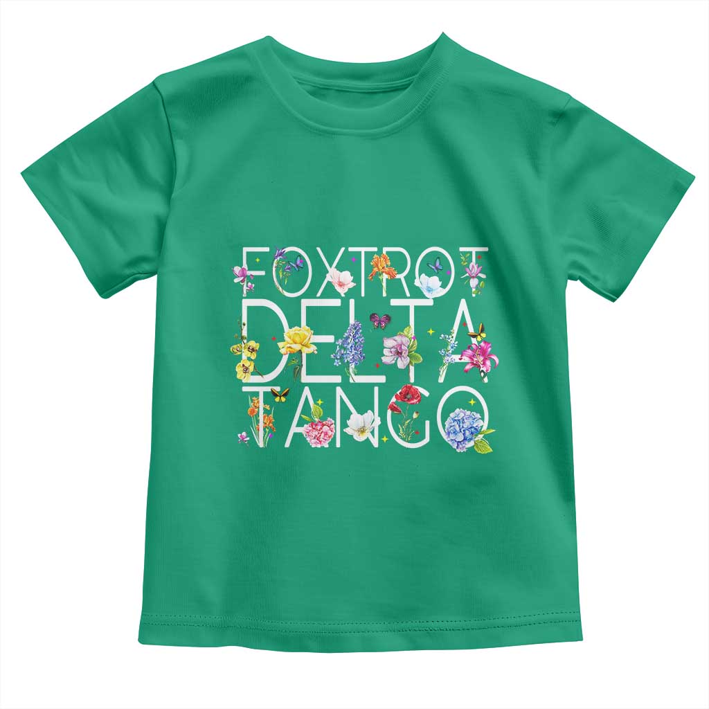 Subtle FDT Floral Toddler T Shirt Foxtrot Delta Tango Flower Resist
