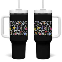 Subtle FDT Floral Tumbler With Handle Foxtrot Delta Tango Flower Resist