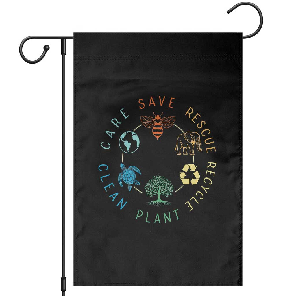 Earth Day Environment Garden Flag Save Bees Rescue Animals Recycle Plastic