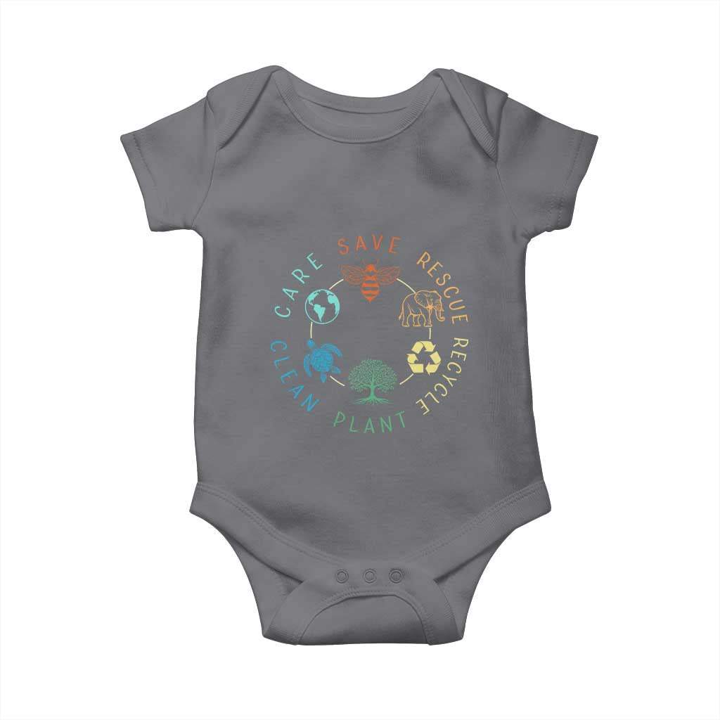Earth Day Environment Baby Onesie Save Bees Rescue Animals Recycle Plastic