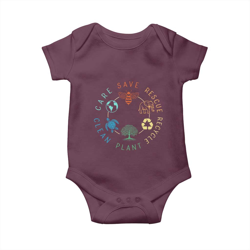 Earth Day Environment Baby Onesie Save Bees Rescue Animals Recycle Plastic