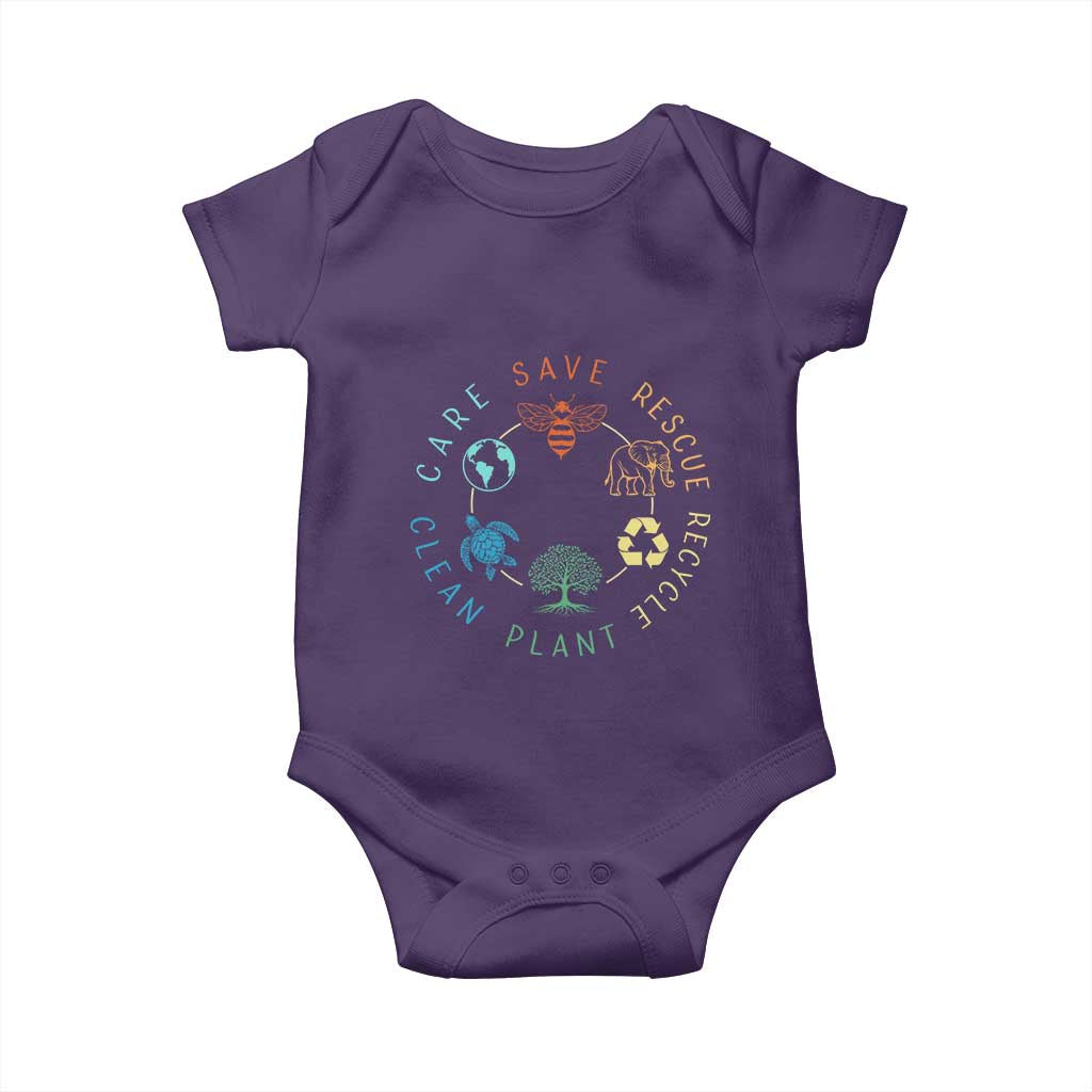 Earth Day Environment Baby Onesie Save Bees Rescue Animals Recycle Plastic