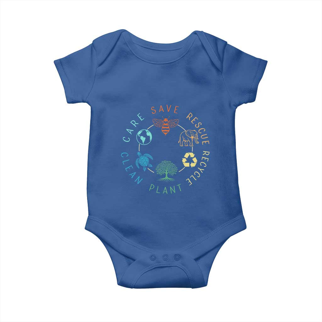 Earth Day Environment Baby Onesie Save Bees Rescue Animals Recycle Plastic