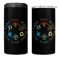 Earth Day Environment 4 in 1 Can Cooler Tumbler Save Bees Rescue Animals Recycle Plastic