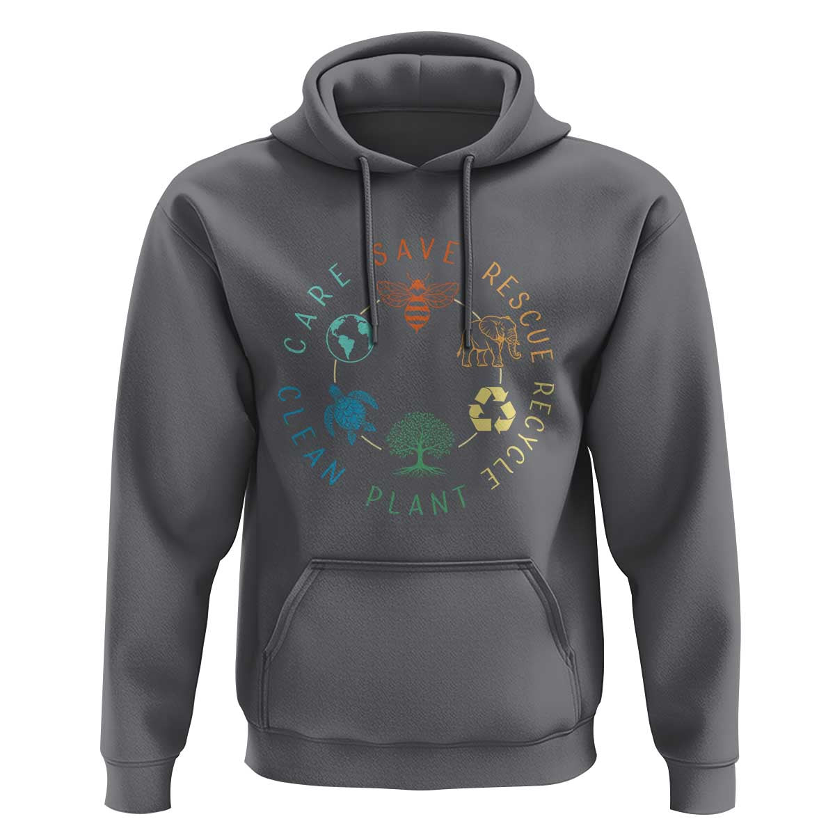 Earth Day Environment Hoodie Save Bees Rescue Animals Recycle Plastic
