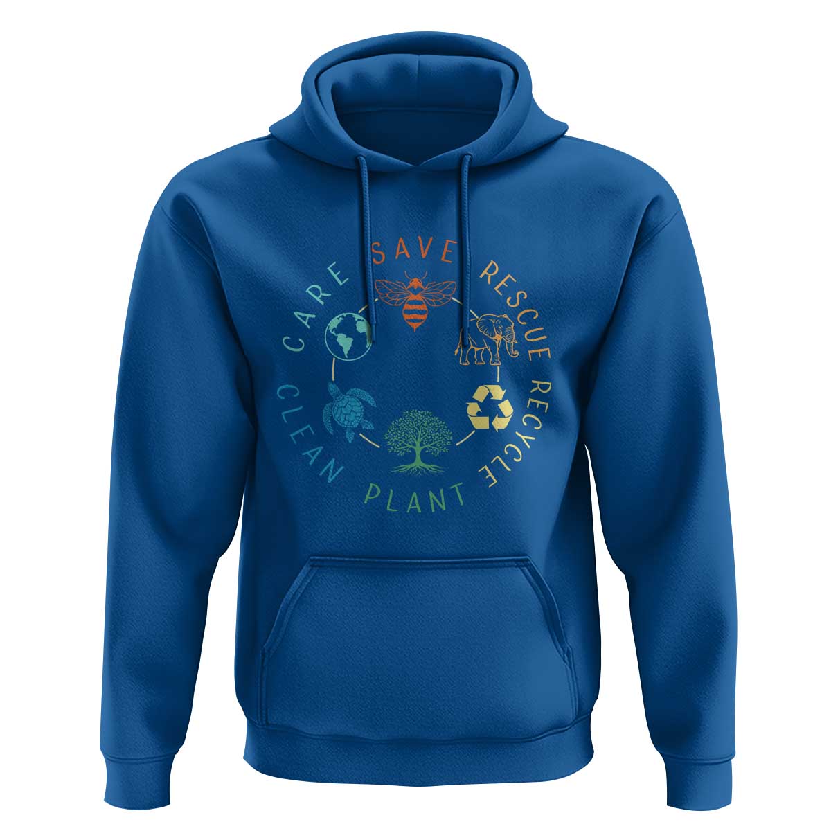 Earth Day Environment Hoodie Save Bees Rescue Animals Recycle Plastic