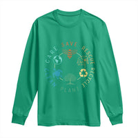 Earth Day Environment Long Sleeve Shirt Save Bees Rescue Animals Recycle Plastic