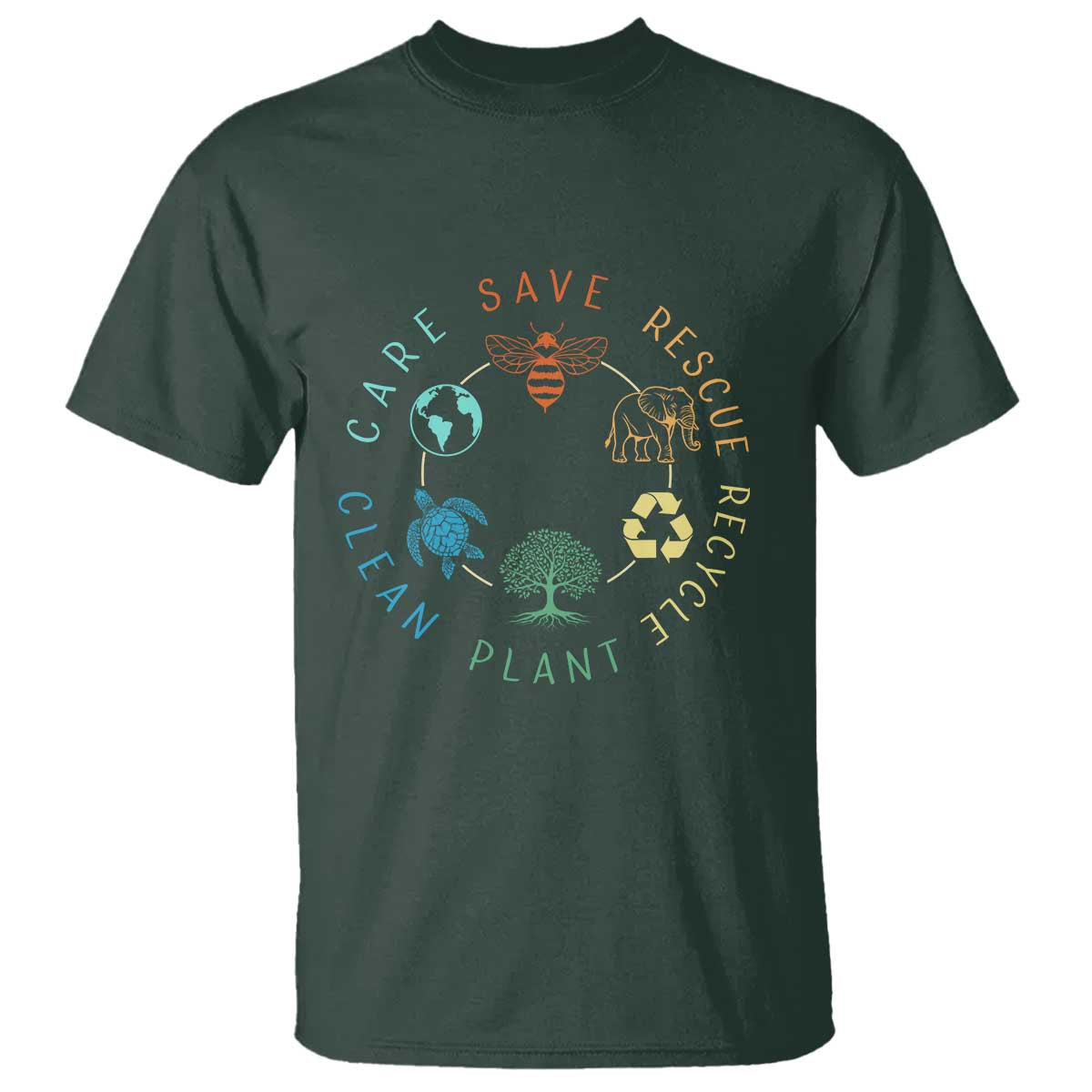 Earth Day Environment T Shirt Save Bees Rescue Animals Recycle Plastic