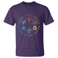 Earth Day Environment T Shirt Save Bees Rescue Animals Recycle Plastic