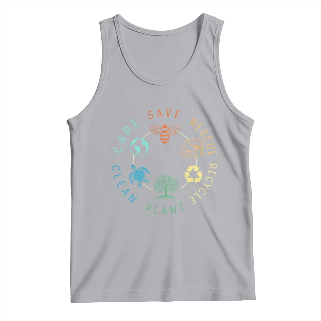 Earth Day Environment Tank Top Save Bees Rescue Animals Recycle Plastic