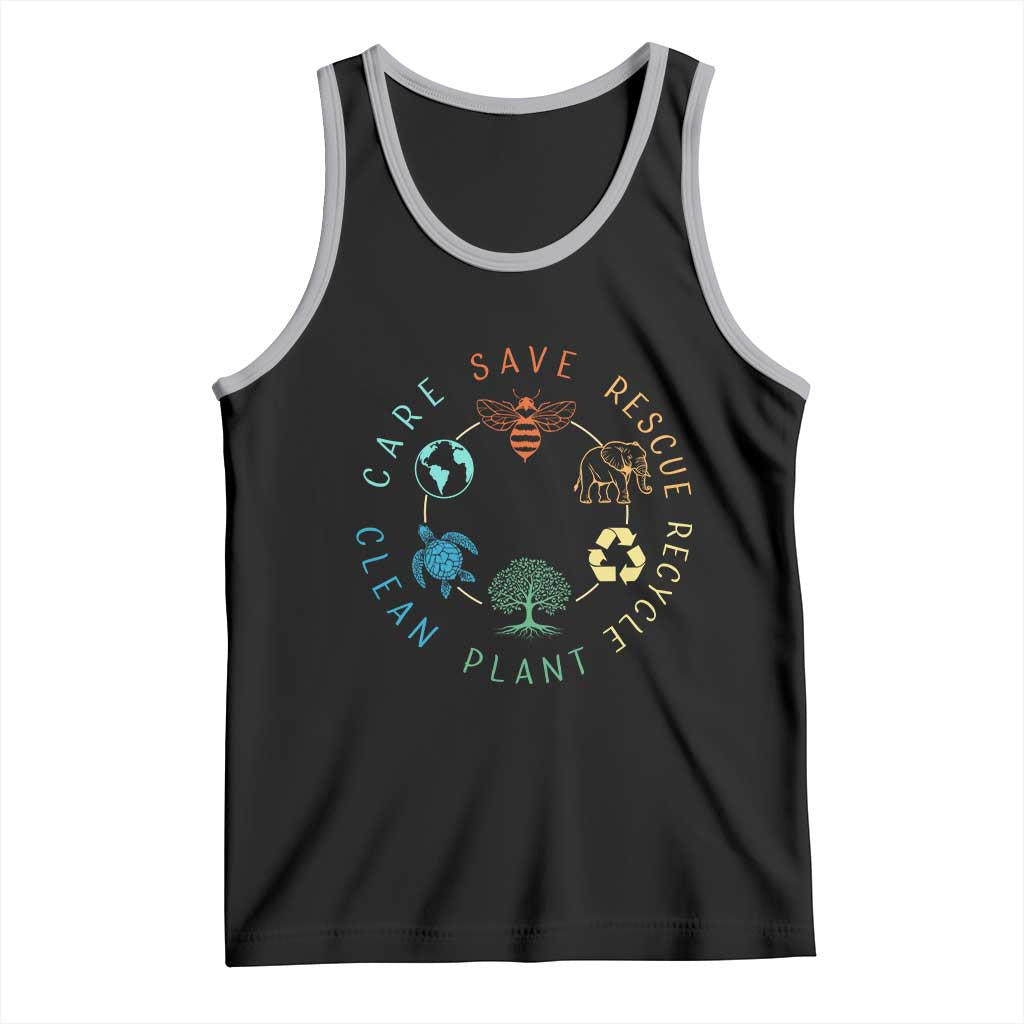 Earth Day Environment Tank Top Save Bees Rescue Animals Recycle Plastic