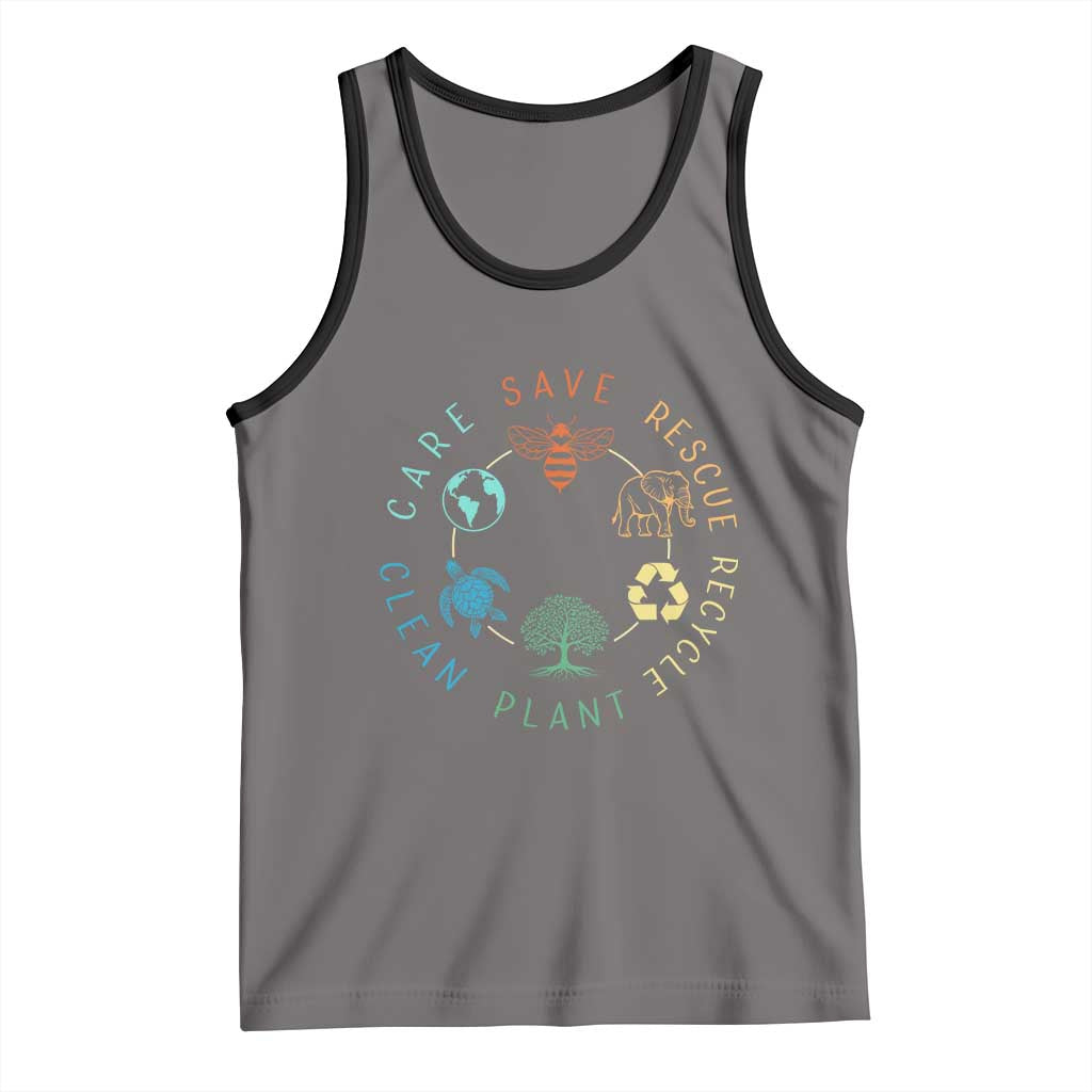 Earth Day Environment Tank Top Save Bees Rescue Animals Recycle Plastic