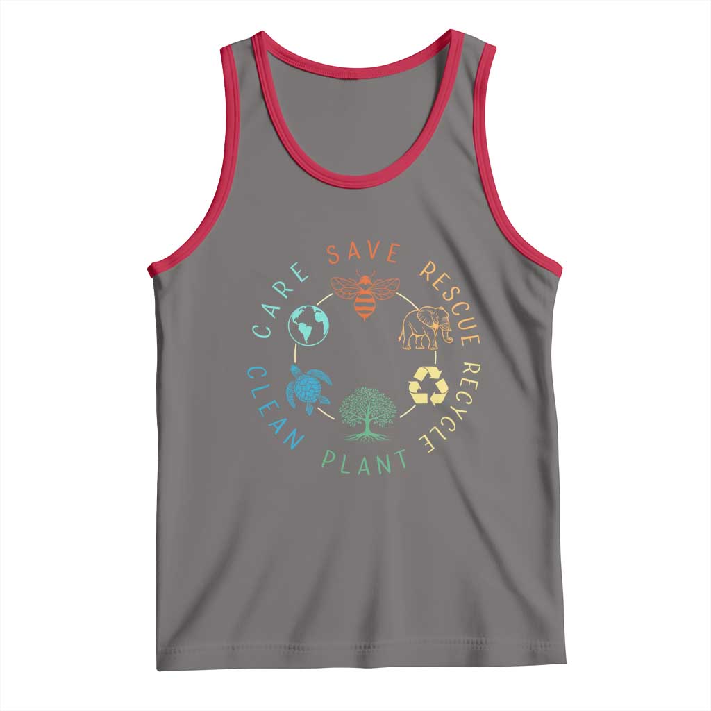 Earth Day Environment Tank Top Save Bees Rescue Animals Recycle Plastic