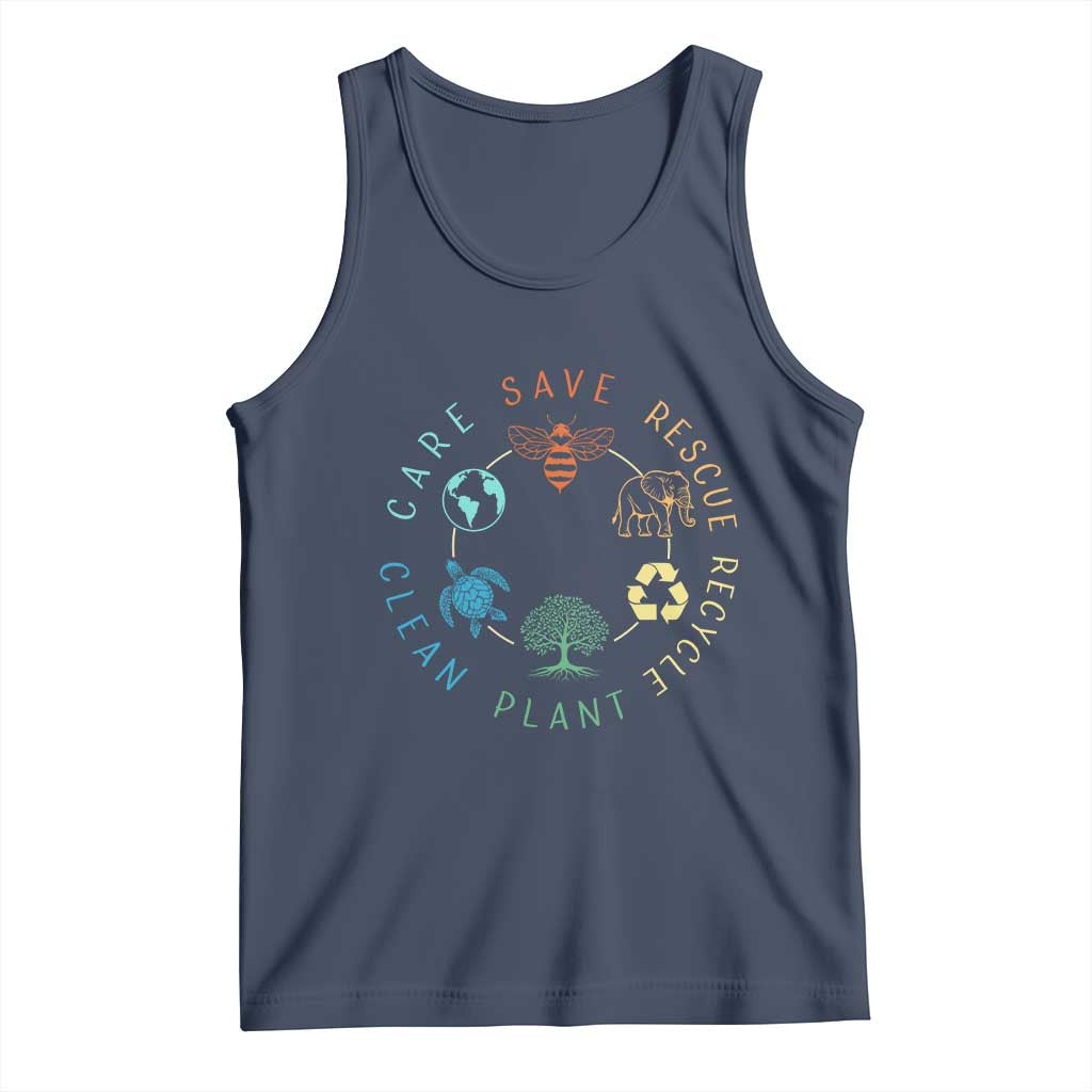 Earth Day Environment Tank Top Save Bees Rescue Animals Recycle Plastic